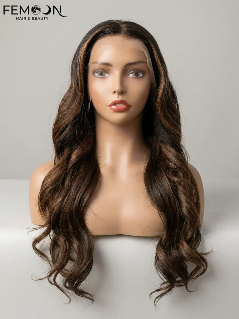 Wholesale HD lace body wave human hair wig from 20-year source factory supplying premium salon-grade cuticle aligned virgin hair.