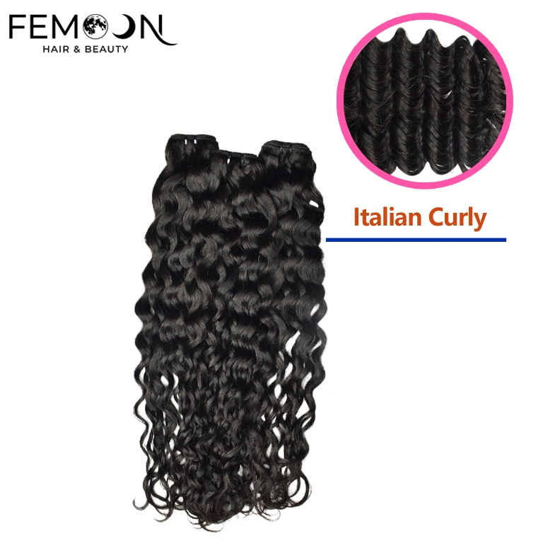 Premium Italian curly human hair bundles from our 20-year source factory, offering pure B2B direct wholesale of 100% unprocessed virgin hair with cuticle aligned quality for salon grade applications.