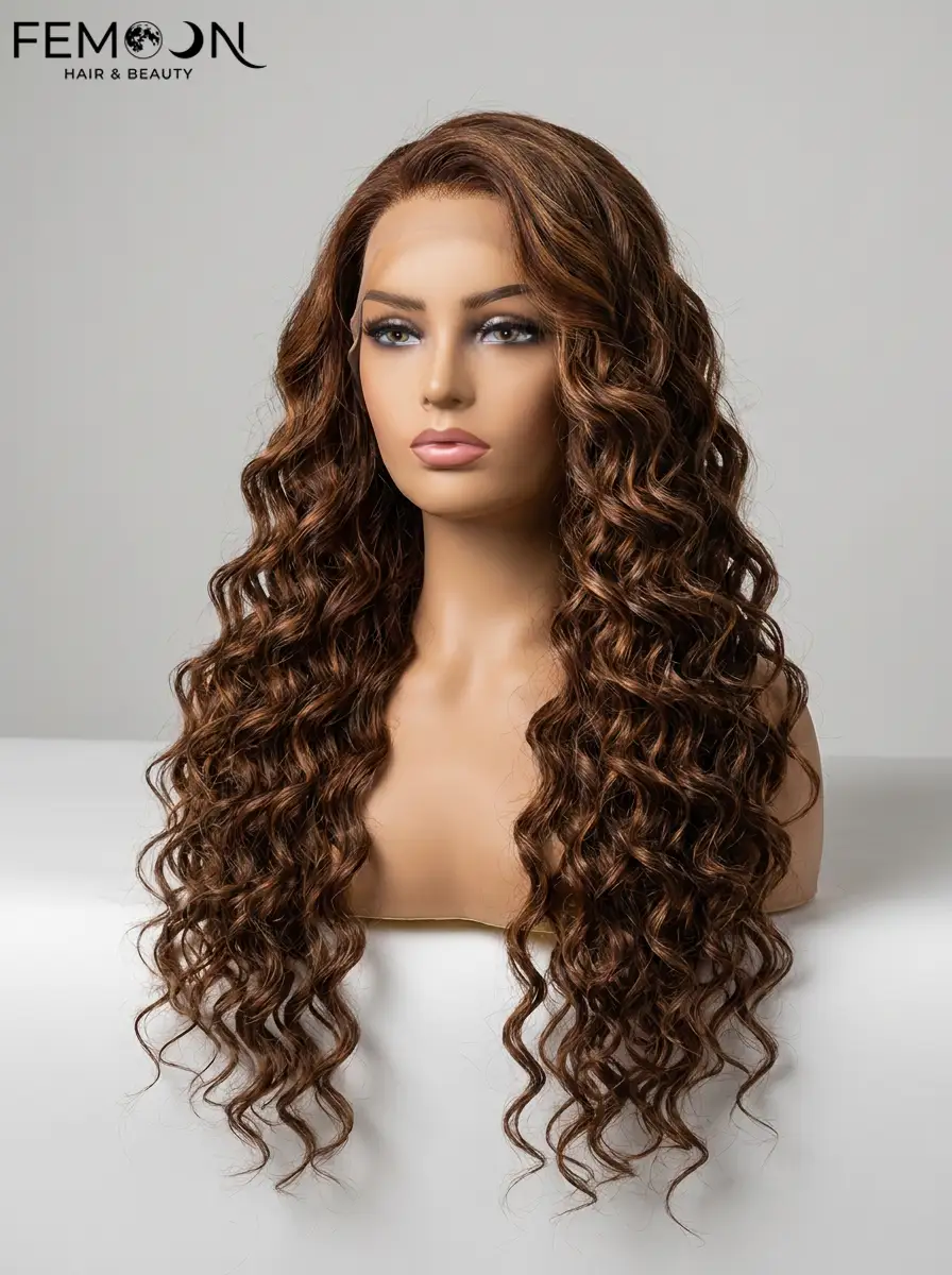 Wholesale HD lace deep wave wig from 20-year source factory offering pure B2B direct wholesale cuticle aligned virgin hair.