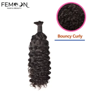 Premium wholesale bouncy curly human hair bulk from a 20-year source factory, featuring high-elasticity curls and 100% virgin hair quality for professional braiding and B2B bulk orders.